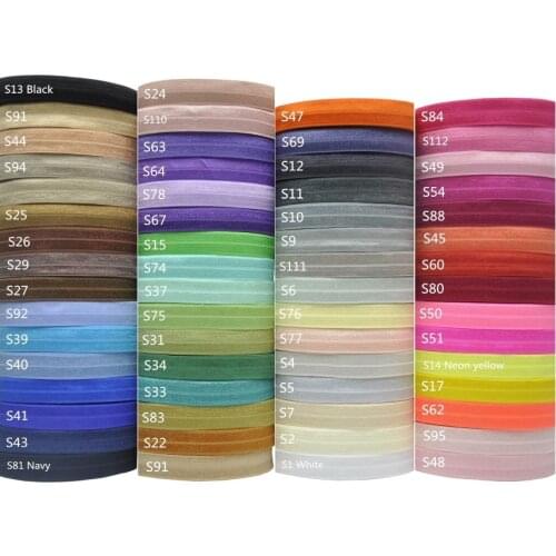 5Y/lot 5/8 Solid Multi Colors Fold Over Elastic band Sewing Accessories DIY Girls Hair Ties Hair Accessories