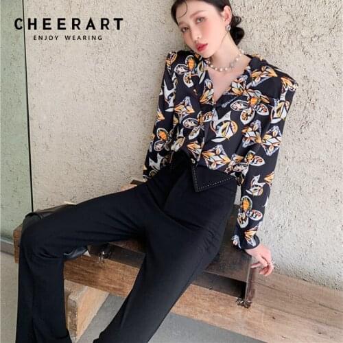 CHEERART Black Long High Waist Flare Pants Women Trousers Summer Contrast Stitch Ladies Bell Bottom Pants Korean Fashion Style