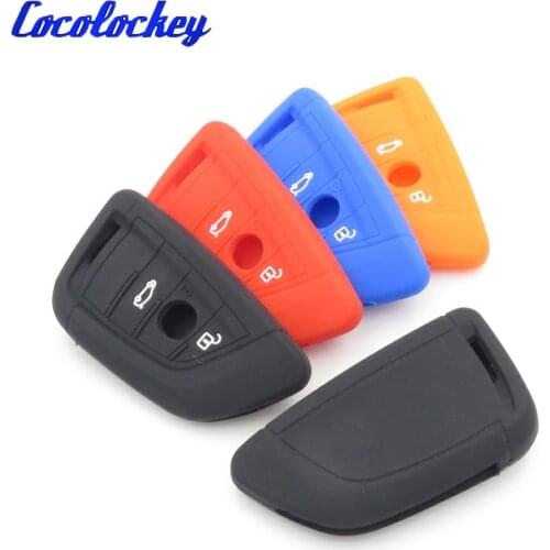 Cocolockey Silicone Car Key Cover Holder Bag Skin Case Set for New BMW 1 2 5 Series 218i X1 F48 X5 X6 F15 3Buttons