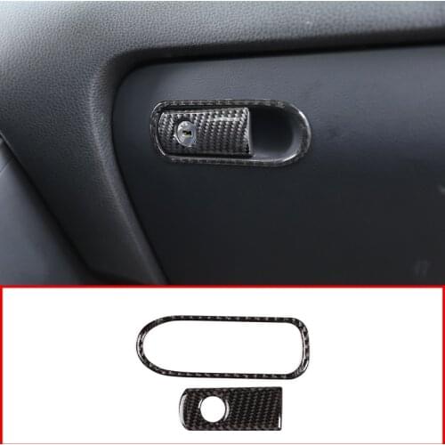 For Volkswagen Touareg 2011-2018 Rea Carbon Fiber Interior 3D Sticker Passenger side glove box Glove Decoration Cover Trim 2pcs