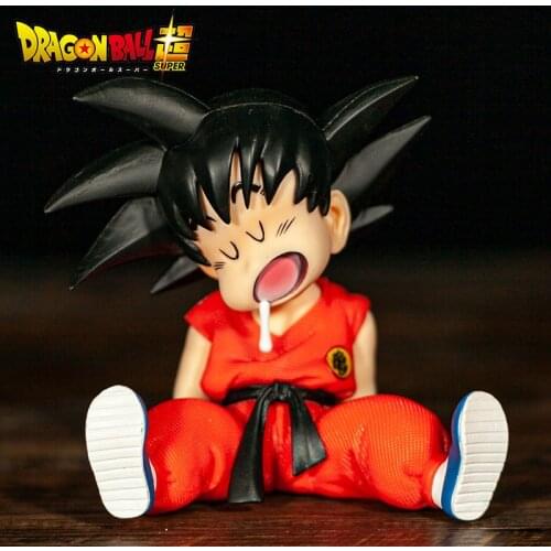 Dragon Ball Kakarotto GK PVC Action Figure Auto Accessories Sitting Posture Sleep Son Goku Model Toys 10cm