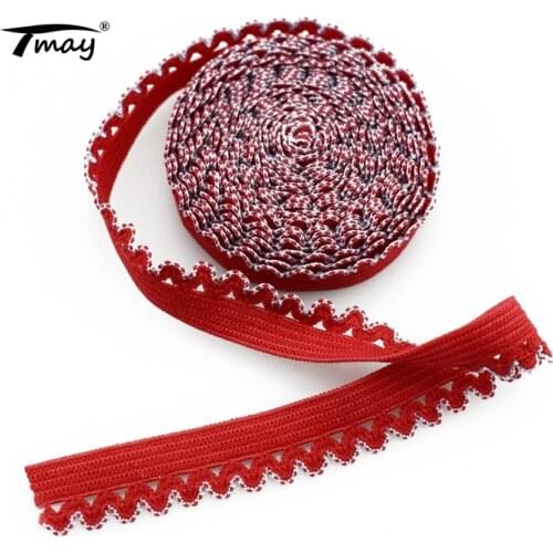 #1683 Two Colors Patchwork Lace Elastic Bands With Small Circles 8Yards/Lot Waistband Hairbands Webbing DIY Sewing Supplies