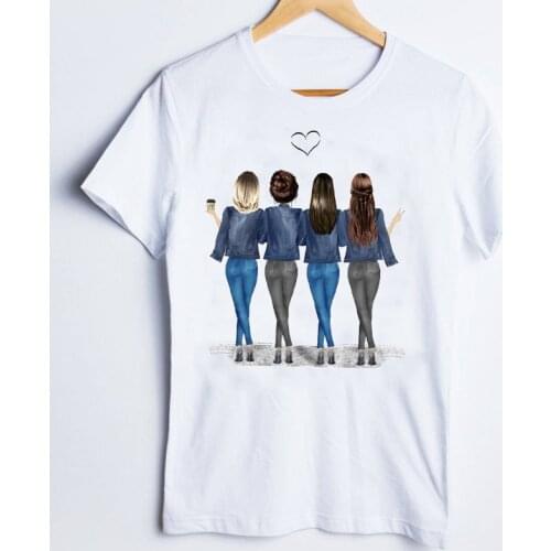 Tees for Women Print Graphic Friends Sisters 90s Cartoon Ladies Clothes Lady Tops Clothing Female T Shirt Womens T-Shirt