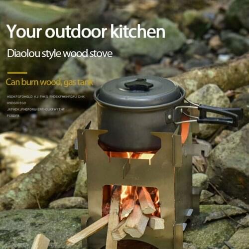Stainless steel Wood Burning Stove Portable Backpacking Camping Outdoor Firewood Furnace Lightweight Picnic Survival Cooking