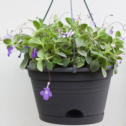Plant Pot Fall Resistant Eco-friendly Resin Black Hanging Flower Pot for Indoor Outdoor Resin Flower Pots Supplies Wholesale