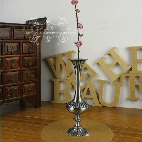 H20cm european classical bottle shape tabletop metal vase plant stand flower pot for home decoration HP036
