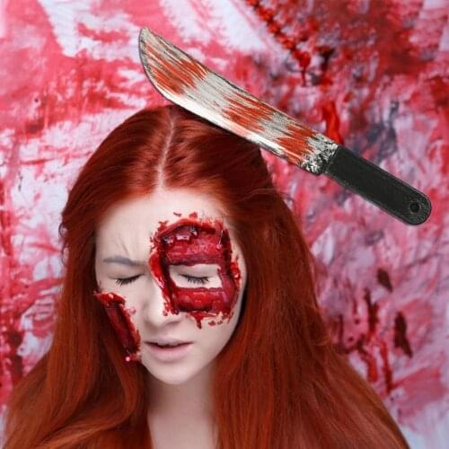 Halloween Bloody Cutter Toy Halloween Blood Knife Scimitar Machete Ghost Festival Costume Party Decoration Props