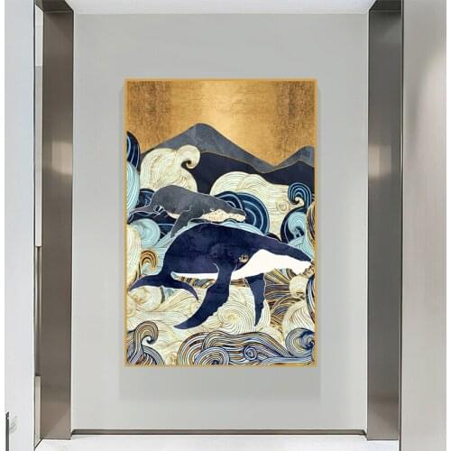 Whale Canvas Painting Watercolor Sea Animal Posters and Prints for Living Room Wall Art Home Decor Nordic Art Decorative Picture