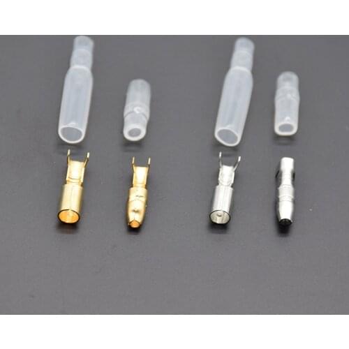200pcs/50set Car Auto Motorcycle Bullet Terminals 4mm Male Female Wire Bullet Crimp Connectors Terminal With Insulation Sheath