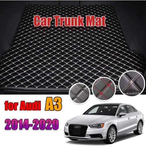 For Audi A3 2014-2020 The Trunk Cargo Leather Liner Car Boot Liner Cargo Compartment Floor Carpet Mud Kick 2019 2016 2017 2018