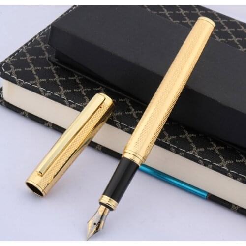 Metal golden piece Trim office gift golden wave Iridium Fountain Pen