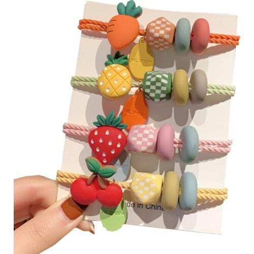 Fashion cute Fruit Elastic Hair Bands For Women Girls Hair Rubber band Ponytail Holder Scrunchies lady Hair Ties Accessories