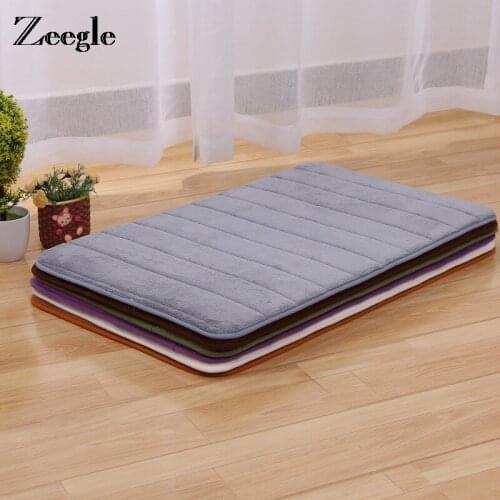 Zeegle Memory Foam Soft Door Mat Thickening Anti-slip Bathroom Rug Water Absorbing Kitchen Area Rug Bedroom Bedside Foot Mats
