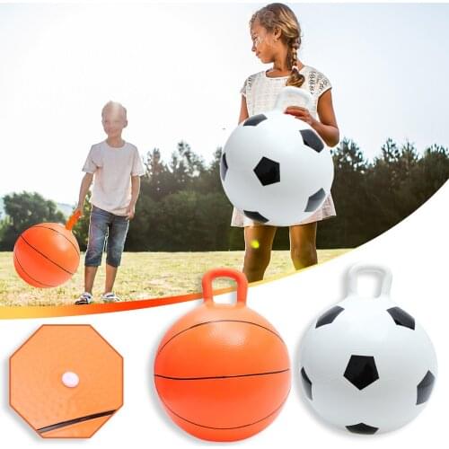 Outdoor Game Jumping Inflatable Ball Retro Exercise Space Hopper Bouncing Balls Simulation Basketball Football Jump Sports Toys