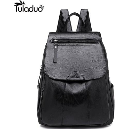 Pure Color Simple Elegant Travel Casual Backpack Women PU Leather Student School Casual Bag Classic Girls PU Simple Backpack