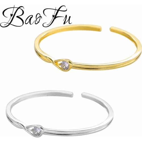 BaoFu Authentic S925 Sterling Silver Bracelet Original 1:1 with Shiny Open Ring DIY Pan Bracelet