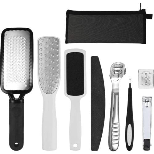 8 in 1 Foot File Professional Pedicure Kit Pedicure Hard Skin Remover for Household Foot Care，Stainless Steel File