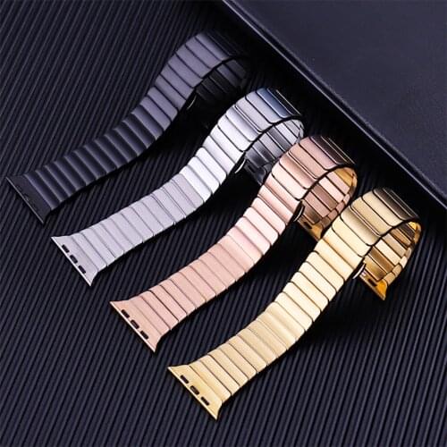 Series 6/5/4/3/2/1/SE strap for apple watch band 44mm 42mm iwatch band 40mm 38mm metal bracelet Butterfly buckle watch band