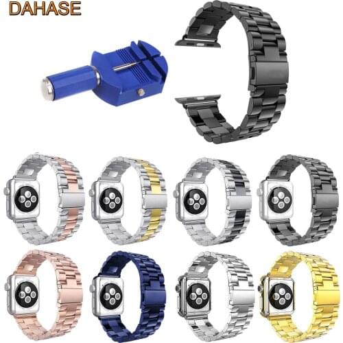 Stainless Steel Watch Band for Apple Watch 44m 40mm Band for iWatch 4 3 2 1 42mm 38mm Replacement Metal Wrist Strap with Tool