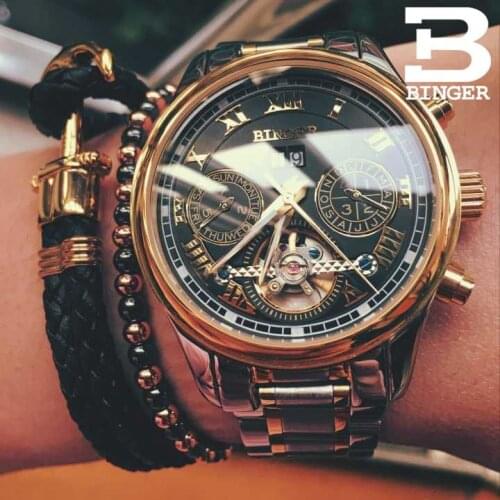 2017 Luxury Mechanical Watch Tourbillon Designer Watches Top Quality Business Watch with Date Day Full Steel Watch for Men