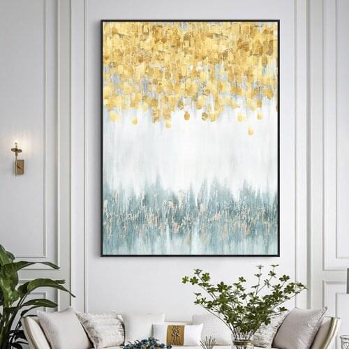 Modern Abstract Art Yellow And White Canvas Painting Poster Print Wall Art Picture For Living Room Home Decor Frameless