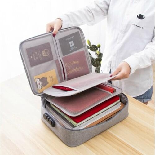 Multi-functional Travel Storage Bag Home ID Card Passport Clothes Organizer Password lock Storage Bin Travel Handbag
