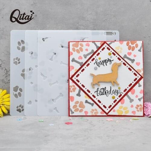 Stencil Cats Dogs 3PCS Pets Background Layering Stencil For Scrapbooking Decorative Embossing DIY Paper Card Animal Cutting Dies