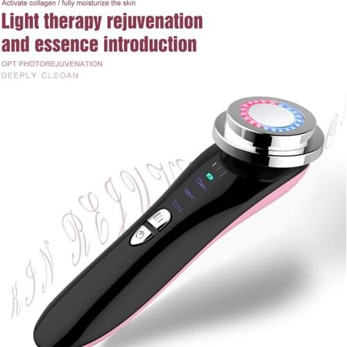 USB Rechargeable Colored Light Iontophoresis Beauty Instrument Facial Massager Skin Rejuvenation Face Lifting Device A7