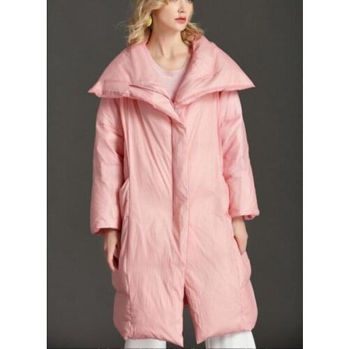 Large Collar Women Warm Winter Down Coat Loose Fitting Hooded 90% Duck Women Down Coat Jackets 2018 New Fashion