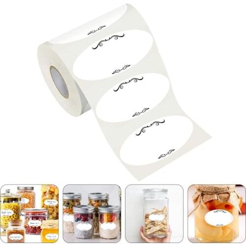 1 Roll of 500pcs Canned label Stickers Delicate Sealing Sticker Labels