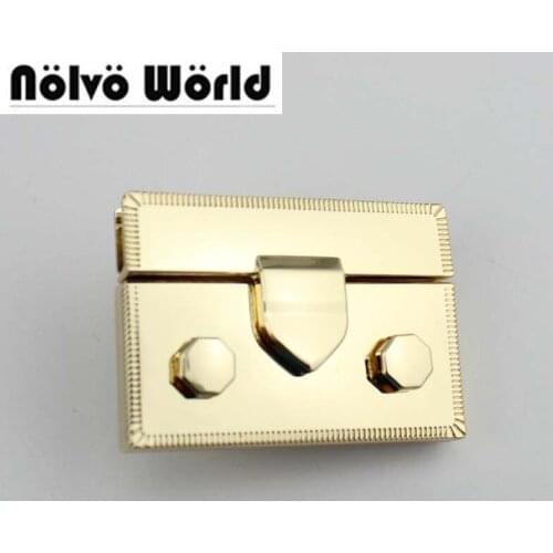 10sets/lot 49*35mm thumb lock handmade high quality gold color standard locks thumb lock handmadebags metal fashion hardware