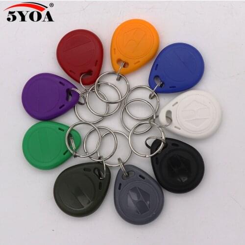 100 Pcs/lot EM4305 Copy Rewritable Writable Rewrite EM ID keyfobs RFID Tag Key Ring Card 125KHZ Proximity Token Badge Duplicate