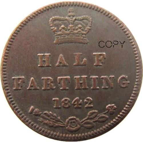 1842 UK Great Britain / Ceylon Victoria Half Farthing Copy Coin