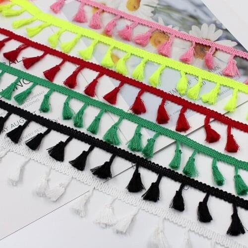 Multicolour Cotton Tassel Lace Sewing Ribbon Fringe Trim Ethnic Latin Dress Stage Garment Curtain Tablecloth Decorative Farbic