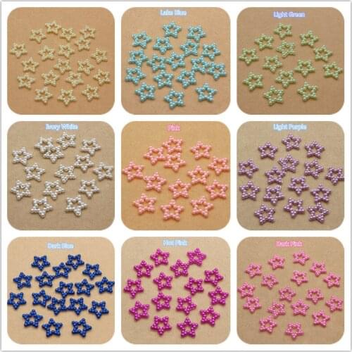 100pcs 12mm Star Shape Resin ABS Pearl Flatback Cabochons Scrapbooking Supplies Party Decoration Confetti DIY Craft