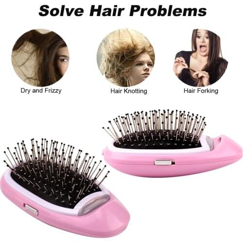 Anti Frizz Brush Magic Electric Ionic Hair Brush Head Massage Scalp Comb Anti Static Smooth Portable Negative Ion Hair Styler