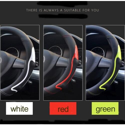 Car Steering Wheel Cover 36/38/40cm white red green Micro Fiber Leather Antiskid Comfortable Car interior protection accessories
