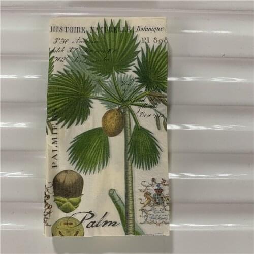Decoupage wedding servilletas vintage napkins paper elegant tissue beautiful coconut tree birthday party table decor 33*40cm