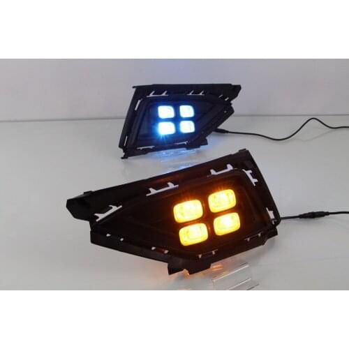 Osmrk led drl daytime running light for Volkswagen 2016-2018 with moving yellow turn signals and blue night running light