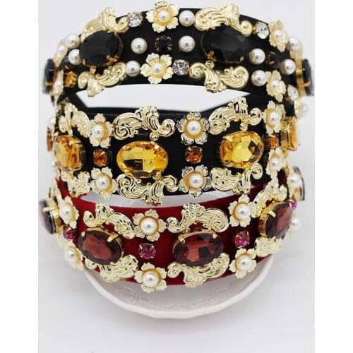 Exquisite luxury and beautiful fashion headband New European and American Baroque Satin Large Headband