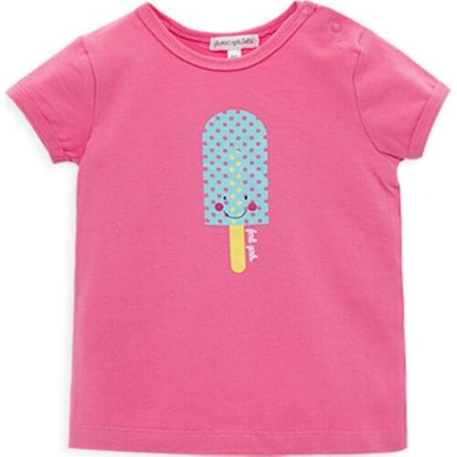 Kavkas Kids T-shirt Short Sleeve Summer Cotton Cartoon Printed Tee Children Girls Top