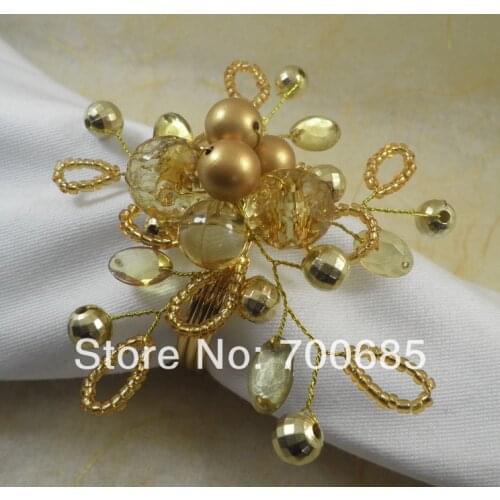 Crystal beaded napkin ring, napkin holder