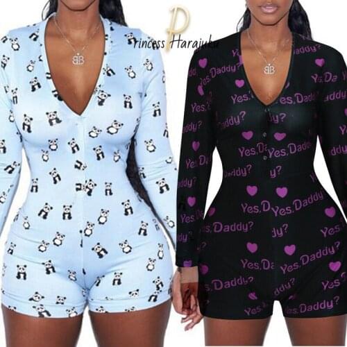 Fashion New Multicolor Women Pajama Sets 2020 Summer One-piece Suit Pyjamas Cartoon Print Jump Suit Sleepwear Set Women Homewear