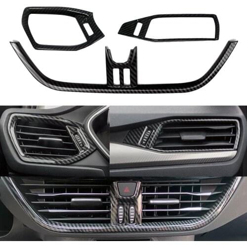 Carbon Fiber Style ABS Console + Side Air Conditioner Vent Cover Trim for Ford Focus MK4 2018-2020