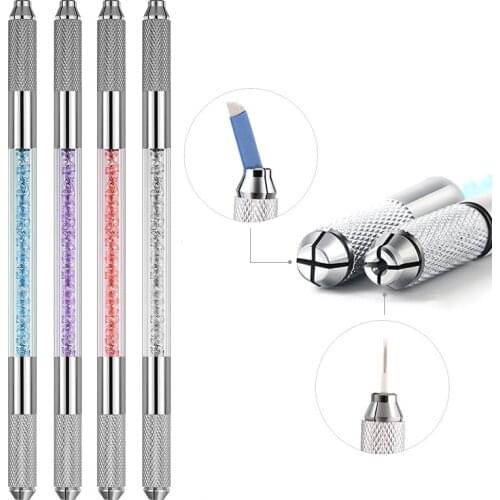 Microblading Penna Eyebrow Microblading Pen Tattoo Machine Tebori Permanent Makeup Eyebrow Tattoo Manual Pen Needle Blade Slot