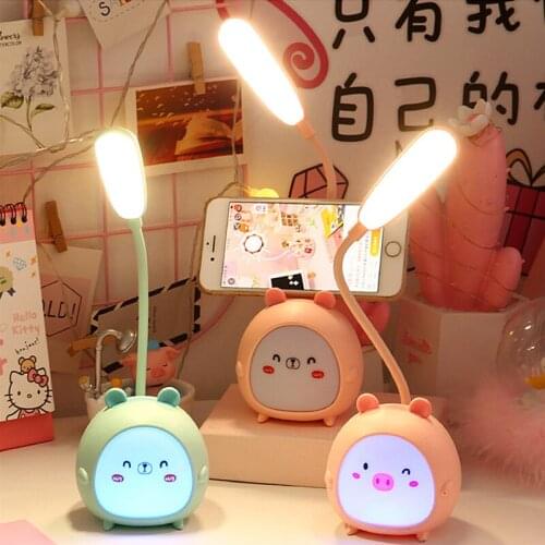 Cute Pet Night Light LED Foldable Desktop Decor Table Lamp USB Charging Reading Lights for Room Bedside Lighting Childrens Gift