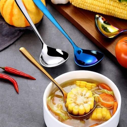 20.3CM Stainless Steel Multi-purpose Soup Spoon Sauce Spoon Creative Deep Bottom spoons Kitchen Tools Cucharas