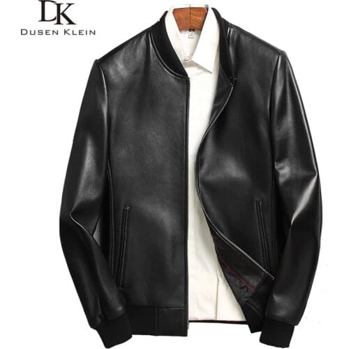 Mens leather jacket Fashion 2019 Dusen Klein genuine leather coats Slim/Casual Luxury male leather clothing Sheepskin I6086