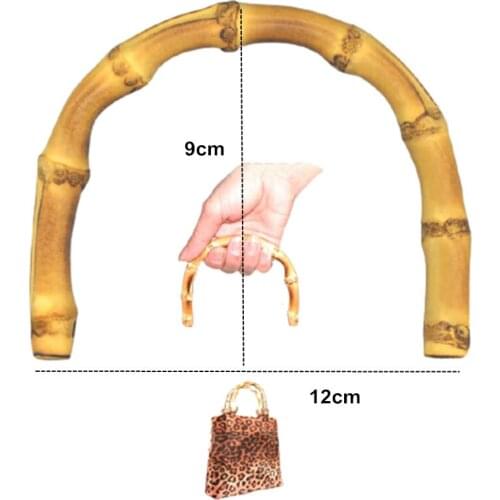 12X9 cm Wholesale Handmade Natural Loop Pull U - Shaped Bamboo Handles For Tote Bag Rattan Obag Purse Frame Hanger Handles Parts