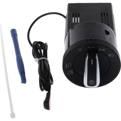 OOTDTY Auto Headlight Chrome Switch Plug For VW Polo Golf 4 Jetta MK4 Passat B5 Polo